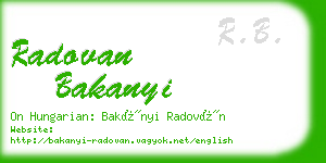 radovan bakanyi business card